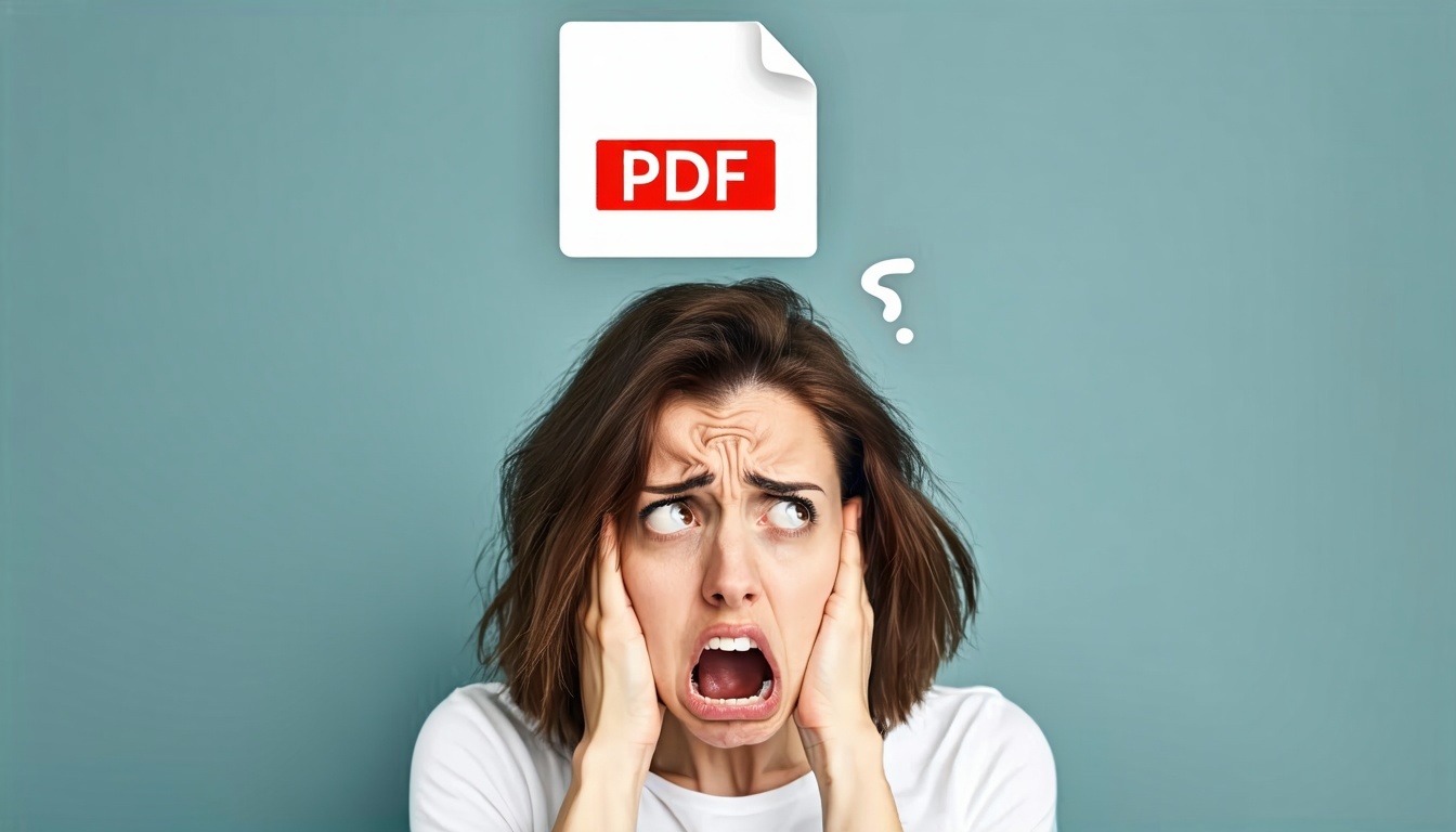 An AI generated woman who did not enjoy making a PDF document.