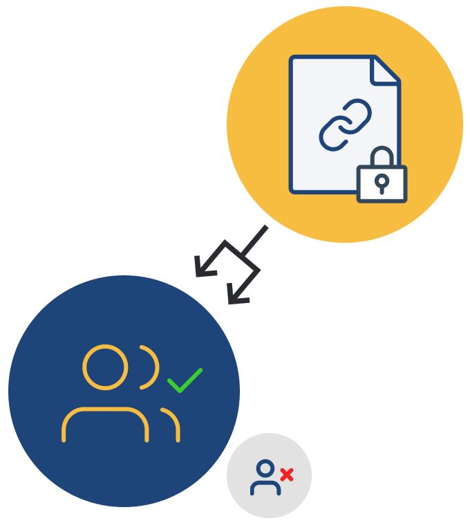 Icons visualising safe single URL distribution